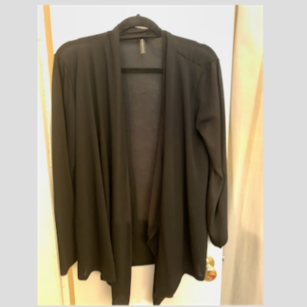 Rags & Couture Black Open Cardigan XL